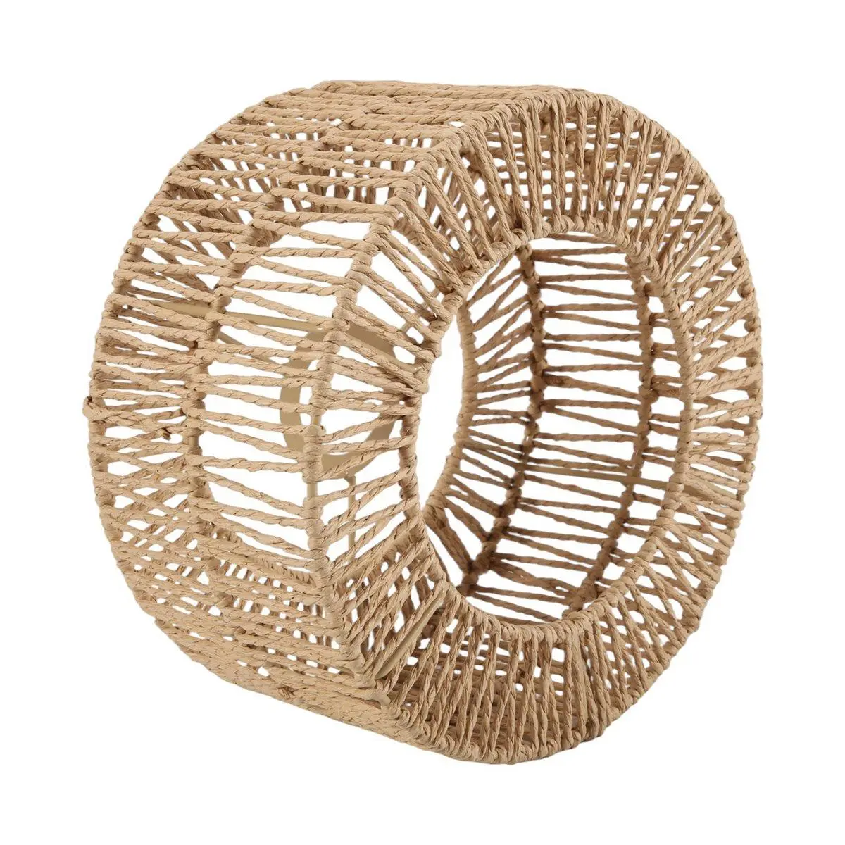 Paper Rope Lampshade Ceiling Light Shade Boho Chandelier Shade Bulb Guard for Restaurant Cafe Living Room 22x11cm, Cafe Decor