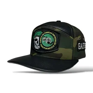 GAFES Mexico Fuerzas Especiales Camo Snapback Hat - Camouflage Design & Skull Emblem