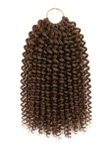 100 Strands Curling Hooks Hair Extensions Gogo Curly Human Hair 14"-22" Pre-Curled Deep Wave Suitable for Women Beach Curls Braids