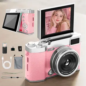 Vintage Student Camera, Pocket Camera with Memory Card, Flip Screen Portable Camera for Teens, Entry-Level Digital Camera with Filters, Perfect for Back to School, Christmas & Thanksgiving