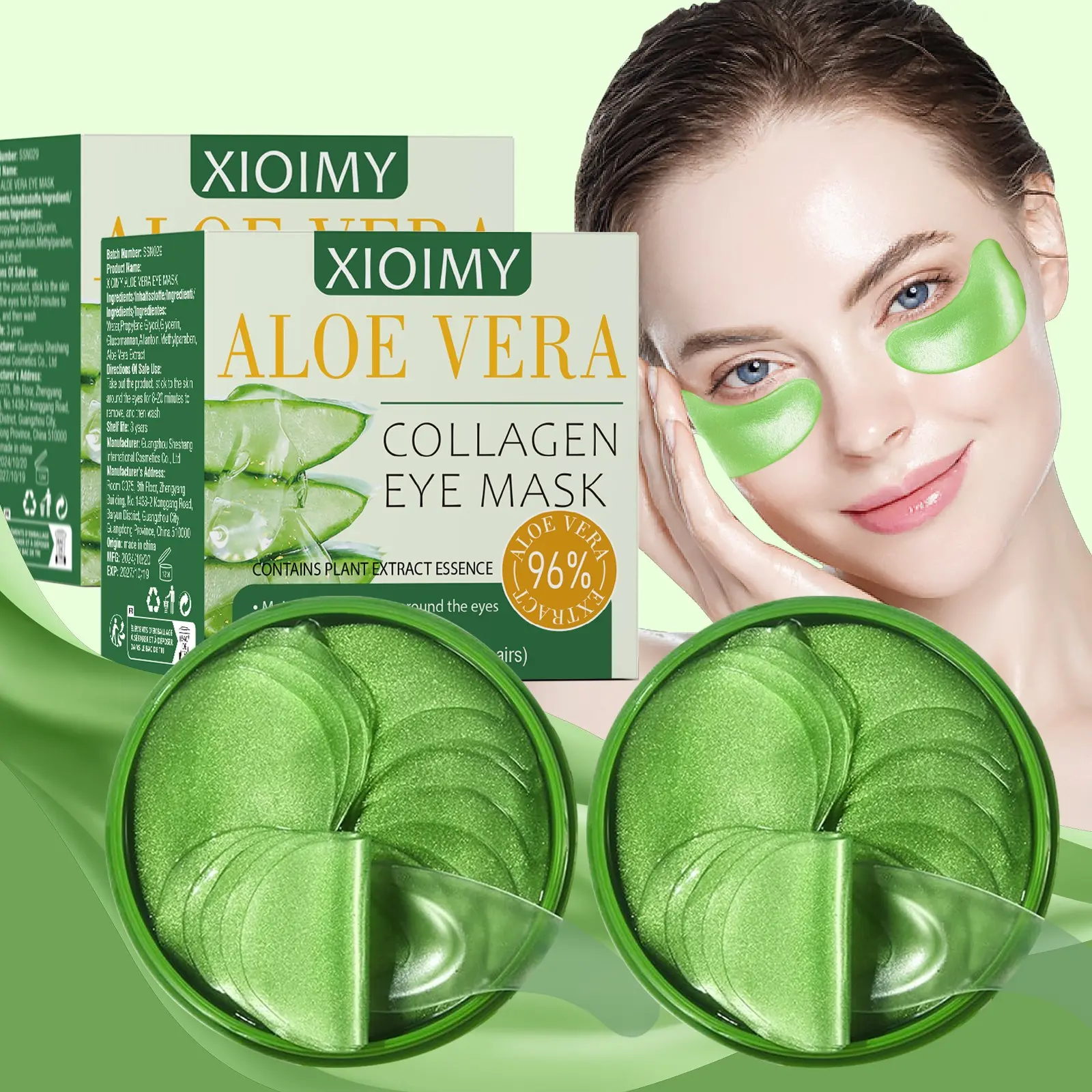 120pcs Aloe Vera Collagen Eye Masks, Eye Treatment Mask, Hydrating Eye Treatments, Deep Hydration, Hydrating Eye Care, Moisturizing, Nourishing & Firming Under-Eye Care, Elastic Skin, Anti-Dryness, Skincare Essentials