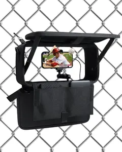 Fence Mount Bag for Baseball Softball – Anti-Glare Shade, Fits iPhone/GoPro/Mevo
