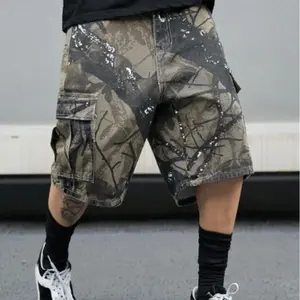 Men's camouflage workwear denim shorts