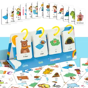 DIY Cartoon Table Model Spell Words Education Card Picture Letter Cognitive Learning Education Toys For Children Kids Customized parent-child Q & A card, Behavior Cognition early education flash card, education Enlightenment game
