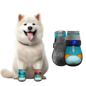 New Innovative Glowing Colorful Breathable Dog Shoes Non-Slip Wear-Resistant Mesh Shoes Suitable for Different Dog Breeds