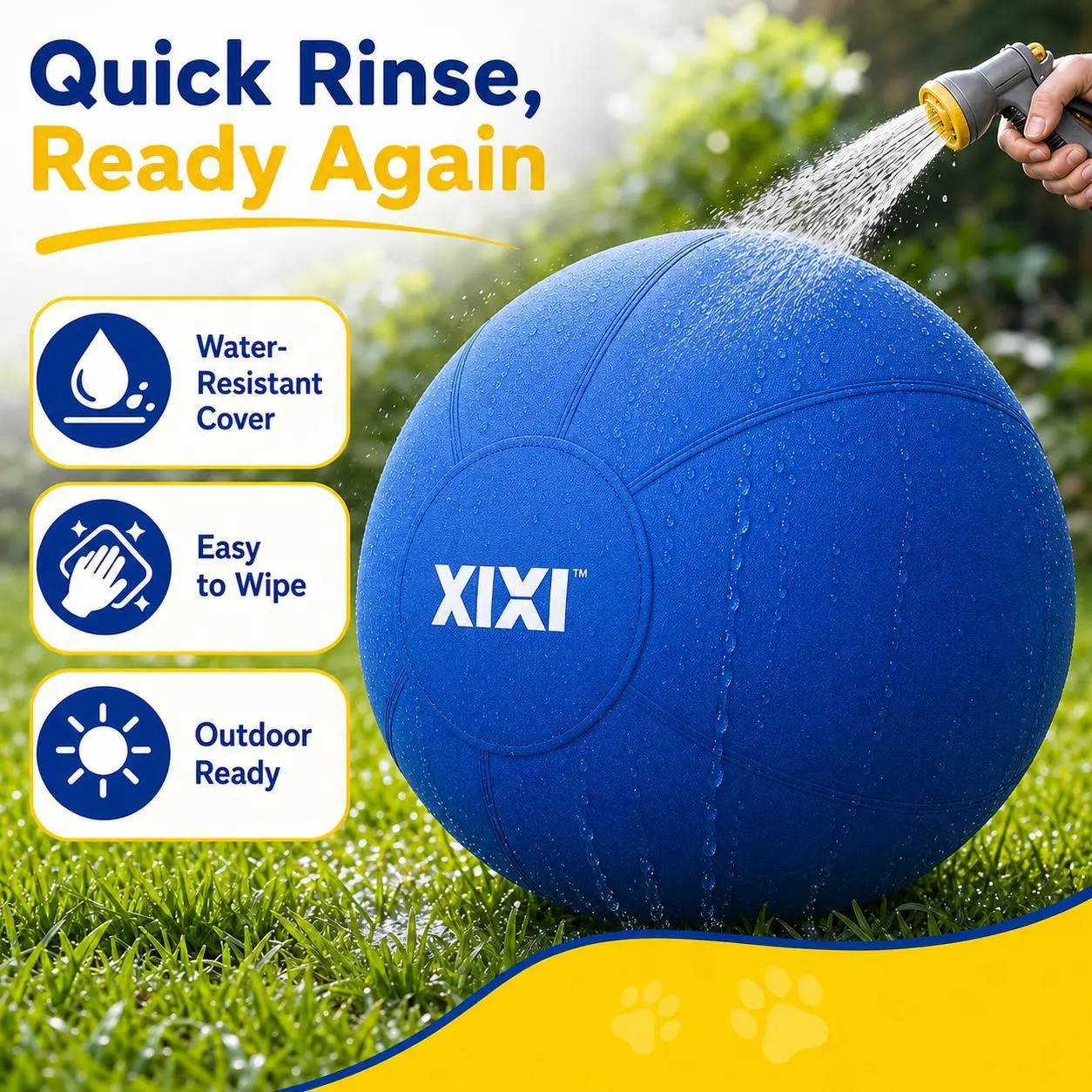 xixiPup Multi-Size Dog Herding Exercise Ball, Oversized Inflatable Training Toy with Heavy-Duty Oxford Fabric Cover, 18/22/25 In Outdoor Pet Activity (Complete Set)