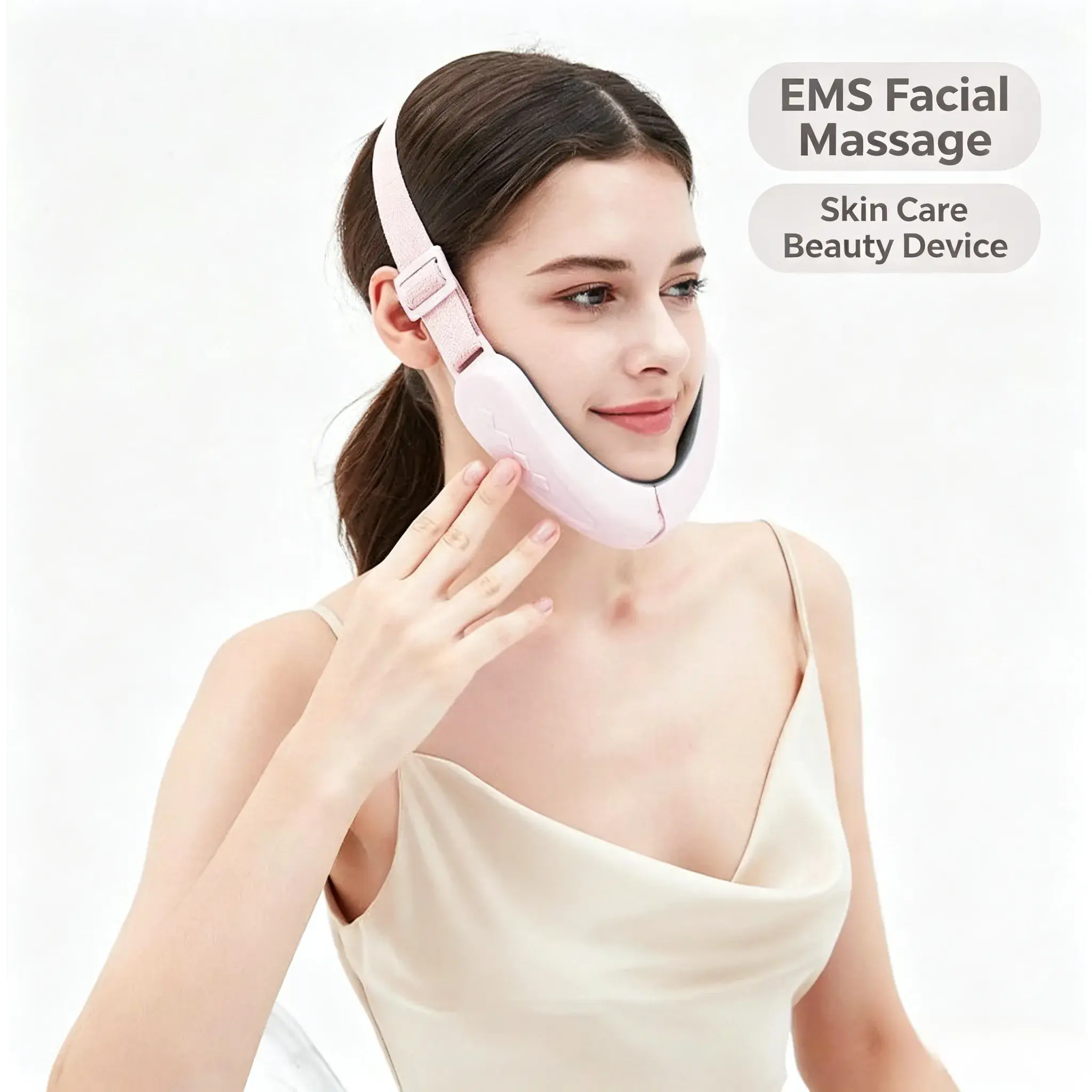 Rechargeable EMS Facial Massage Tool - Electric Portable Adjustable Home Skin Care Beauty Machine, White & Pink Options, Relaxing Daily Use, Sports & Outdoor Accessories Compatible