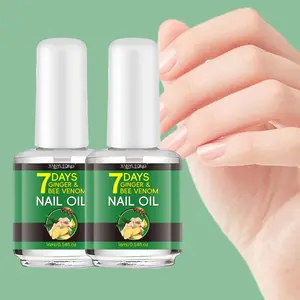 Two bottles of 7-day ginger wasp venom gentle nail care oil, nail care essence, Nail Serum, moisturizer, moisturize the cuticle, supplement moisture, suitable for deep moisturizing of fingernails and toenails, daily use, suitable for both men and women