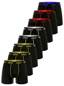 8 pcs men's comfortable slim fit underwear, Soft Breathable Briefs, breathable, quick drying, elastic waistband, long boxer underwear for exercise, casual wear, soft, lightweight, suitable for all seasons, men's flat cornered underwear