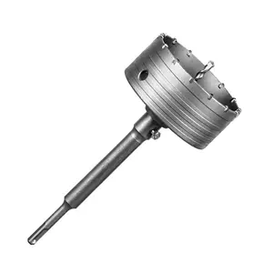 Concrete Hole  Kits 5"(125mm) Tungsten Steel Wall Hole  Drill Bit Sets with 220mm SDS Plus Shank Connecting Rod,110mm Center Positioning Drill Bits for Cinder Block,Brick, Wall