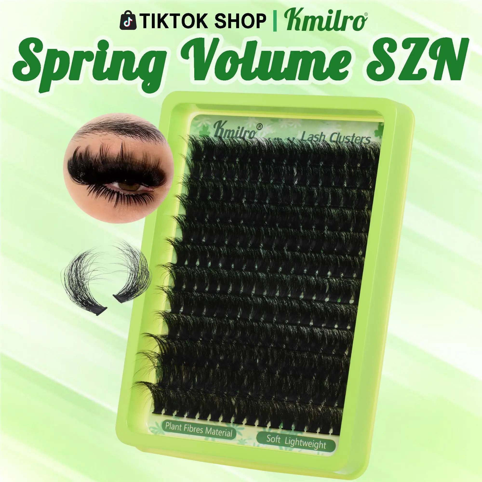 Kmilro Thick Lash Clusters 14-24mm Long 240D Cluster Eyelash Extensions Waterproof Volume Eyelash Clusters 192Pcs Individual Lashes Soft Wispy False Eyelashes DIY Lash Extension