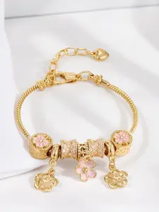 Mother's Day Gift Light luxury and versatile rhinestone drop oil Floral Charm Bracelets, suitable for daily wear, vacation and dating occasions, and is also a surprising and exquisite small gift Flower Design Jewelry Bracelet