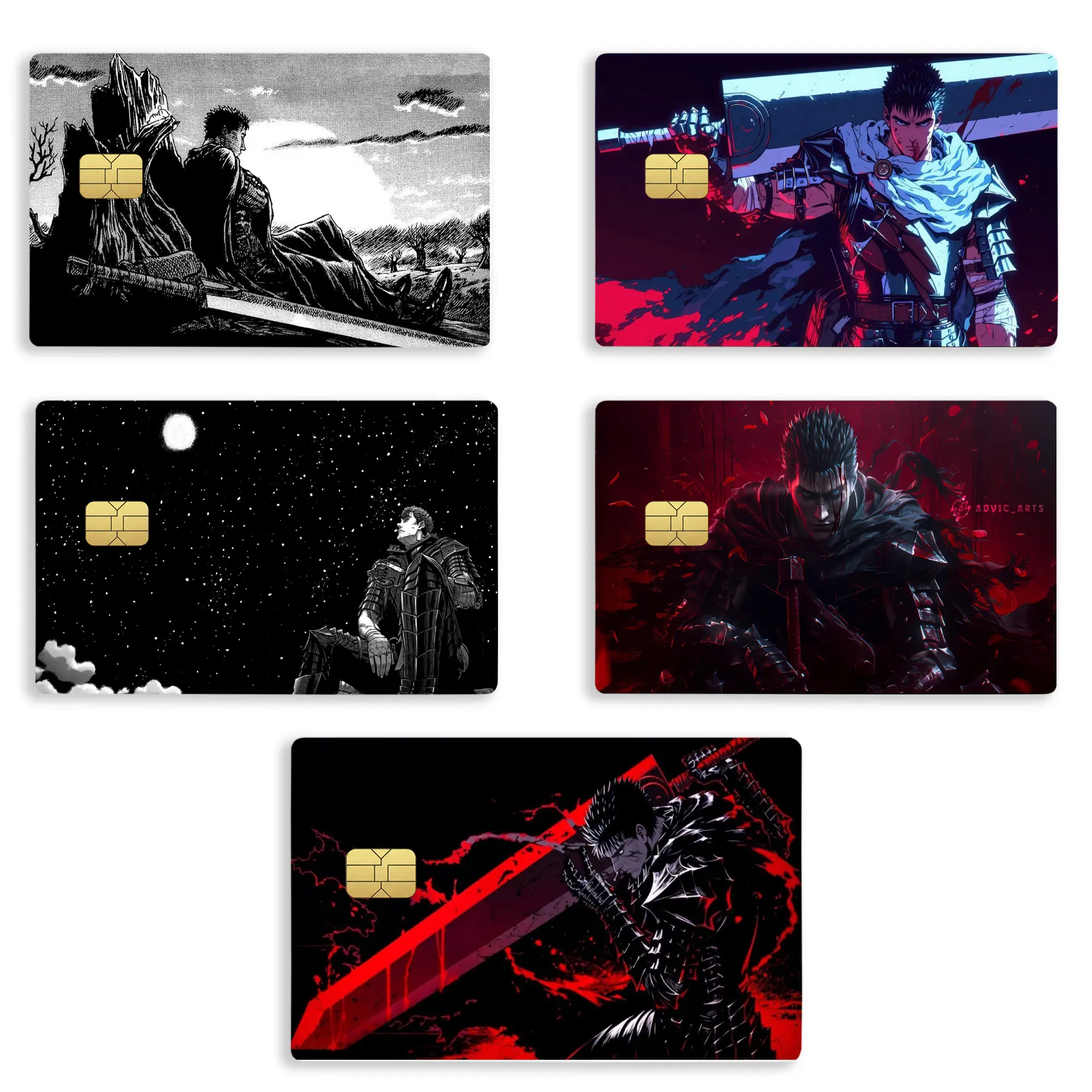 Berserk Black Swordsman Card Skin | Guts Anime Credit Card Cover | Dark Fantasy Manga Vinyl Decal for Grimdark Fans