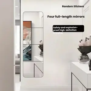 Self-Adhesive Wall-Mounted Mirror Tiles, Acrylic Round Shape, Lightweight, Modern Aesthetics for Bathroom & Home Use, Decor, Durable Makeup Dressing Mirrors, Set of 4/8 Pieces