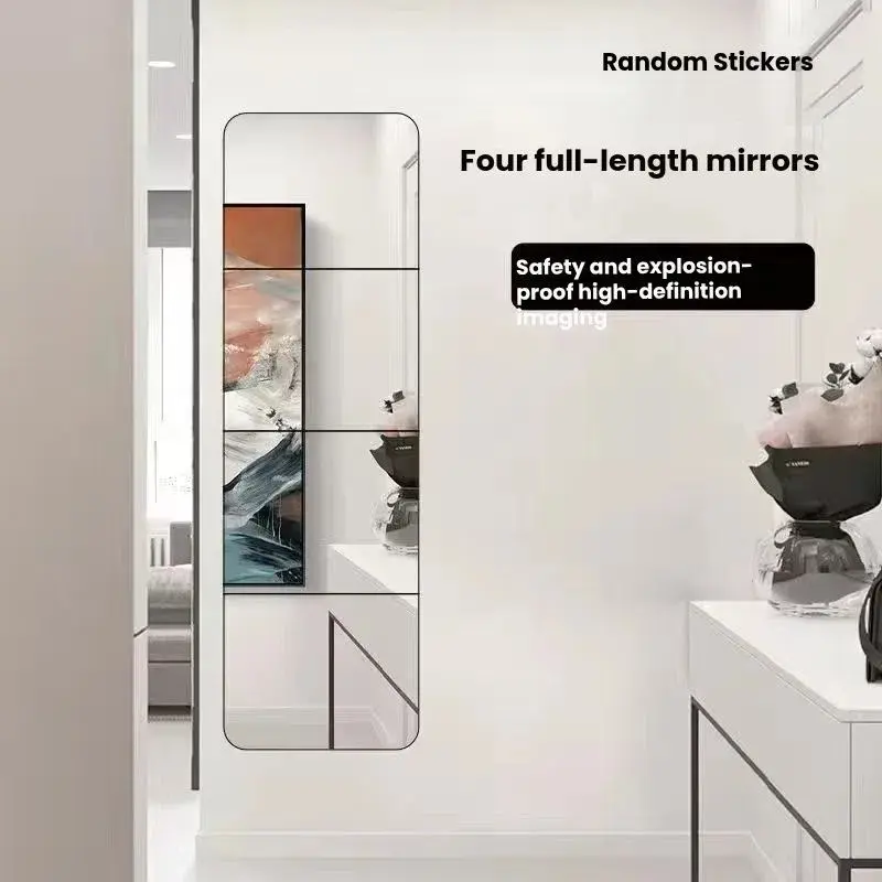 Self-Adhesive Wall-Mounted Mirror Tiles, Acrylic Round Shape, Lightweight, Modern Aesthetics Decorative Mirror for Bathroom & Home Use, Decor, Durable Makeup Dressing Mirrors, Set of 4/8 Pieces