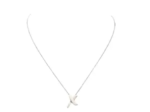 Pre-owned Tiffany & Co Sterling Silver Paloma Picasso Kiss X Necklace TIF.A.1004