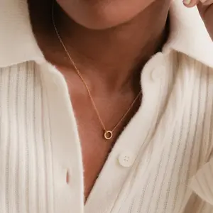 Pave Interlocking Necklace by Caitlyn Minimalist - Dainty Linked Pendant Necklace - Minimalist Eternity Necklace - Friendship Jewelry - Mom Gift