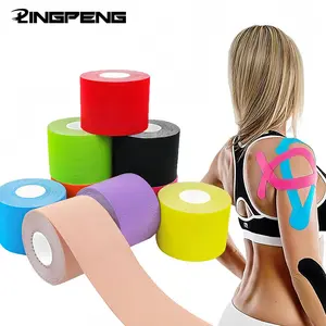 Sports Kinesiology Tape, 1 Count Waterproof Sports Tape, Breathable Athletic Bandage, Muscle Recovery Protector Strapping Tape for Tennis Gym