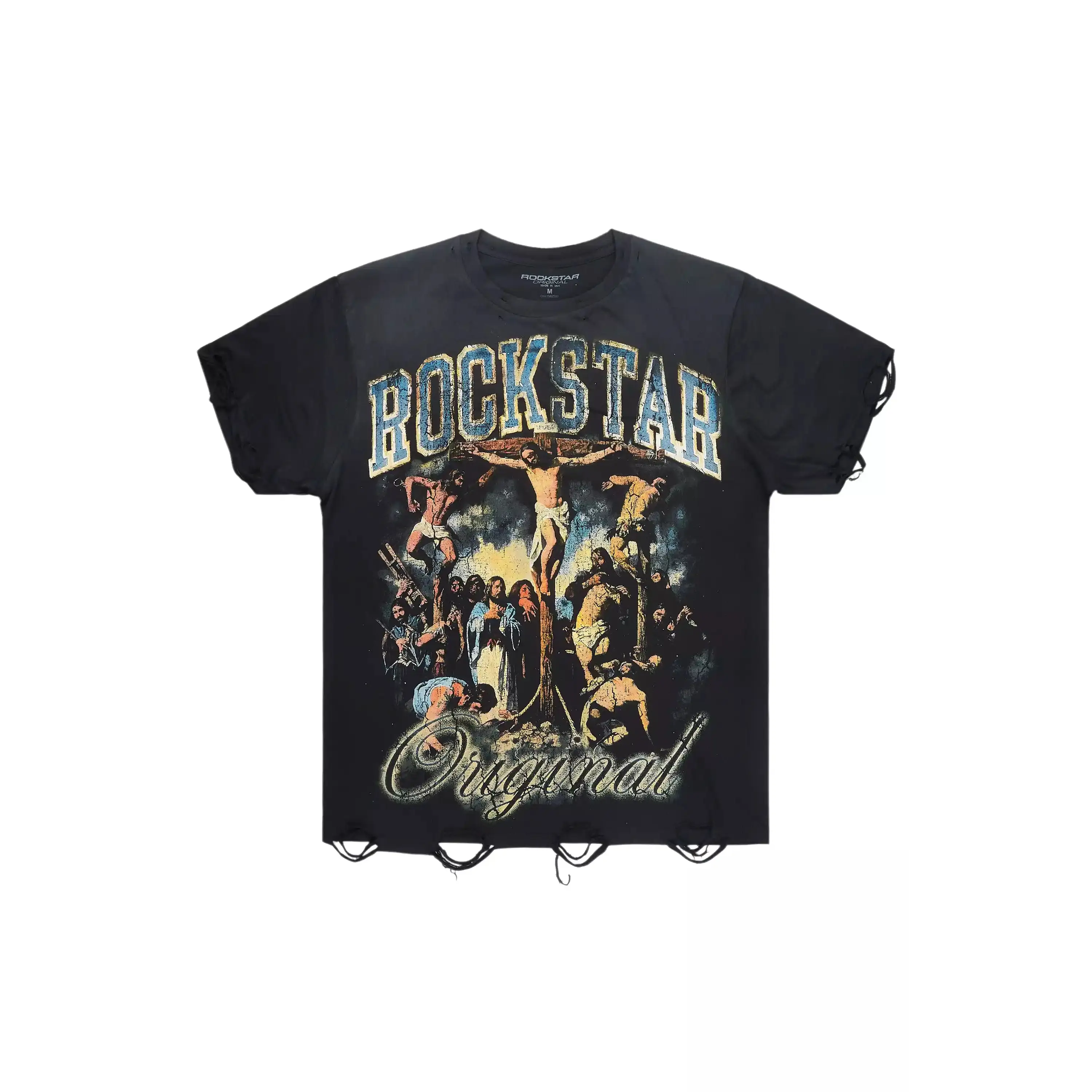Waller Black Distressed Oversized Graphic T-Shirt