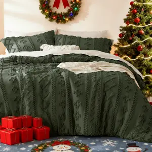 Bedsure Tufted Boho Comforter Set Decorative Bedding Set - Boho Bed Set, Valentine's Day Gifts 3 Pieces Farmhouse Shabby Chic Embroidery Bedding, Soft Jacquard Comforter for All Seasons