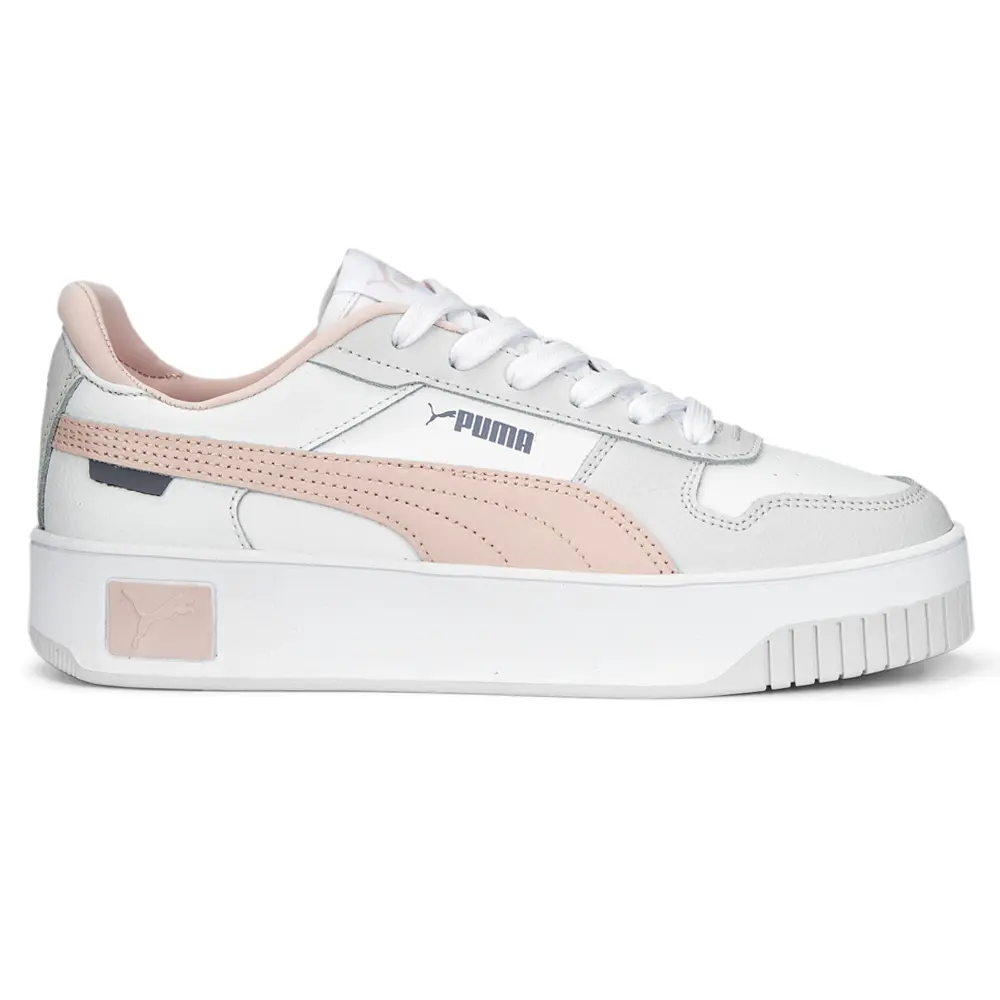 PUMA Womens Carina Street Platform Sneakers Shoes Casual - Pink, White