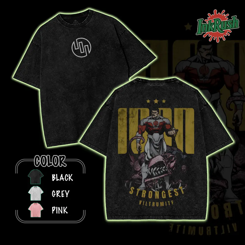 Thragg - Strongest Viltrumite compression Invincible Universe v3 ,viltrumite gym shirt, Invincible ss4 Comics T-Shirt, TV Show Comics Washed T-shirt invincible war graphic tee Menswear streetwear lover