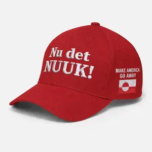 Nu det NUUK! Hat, Make America Go Away Embroidered Greenland Cap, Greenland Flag Hat