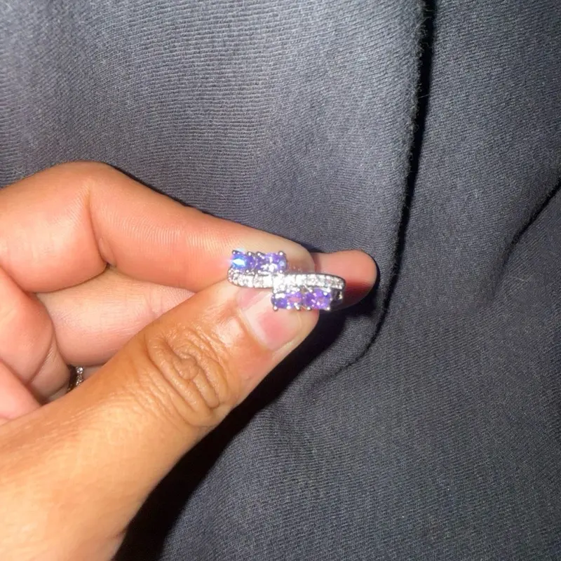 Sterling Silver Amethyst and Zirconia Ring