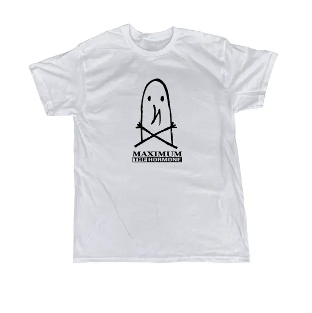 Gildan Punpun X Maximum The Hormone White Vintage Parody T-shirt Crewneck Casual Unisex Top 100% US Cotton Gothic Grunge Y2k Emo Scene Amity Affliction Style Streetwear for Men Women