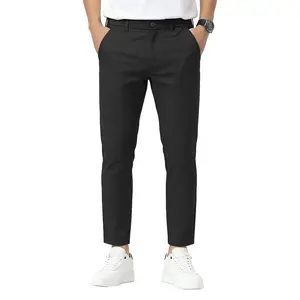 Men's Stretchy Skinny Fit Cropped Chino Pants Khaki Pants Slim Fit For Men Lightweight Casual Slacks