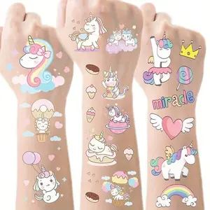 Unicorn Tattoo Stickers, 10 Sheets Temporary Tattoos, Fake Arm Designs, Perfect for Parties & Events, Easy Application, Body Fake Tattoos
