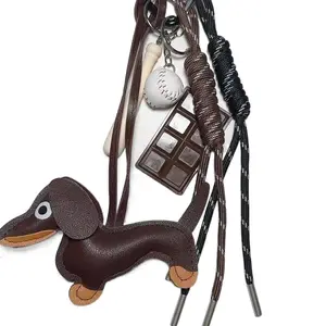Dachshund Dog Pendant Bag Accessory, Cute Retro Brown Key Pendant, Creative Lanyard For Bag Hanging Fashion Bag Charm Pendant For Women Bag Accessory Purse Charm Decoration Gift