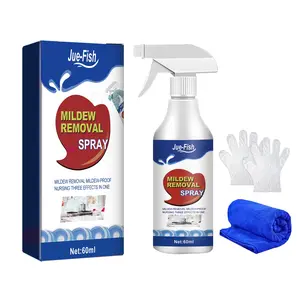 Jue-Fish Mildew Removal Spray Kit - Multi-Functional Mold & Stain Remover for Bathroom Tiles, Walls & Ceilings - 60ml