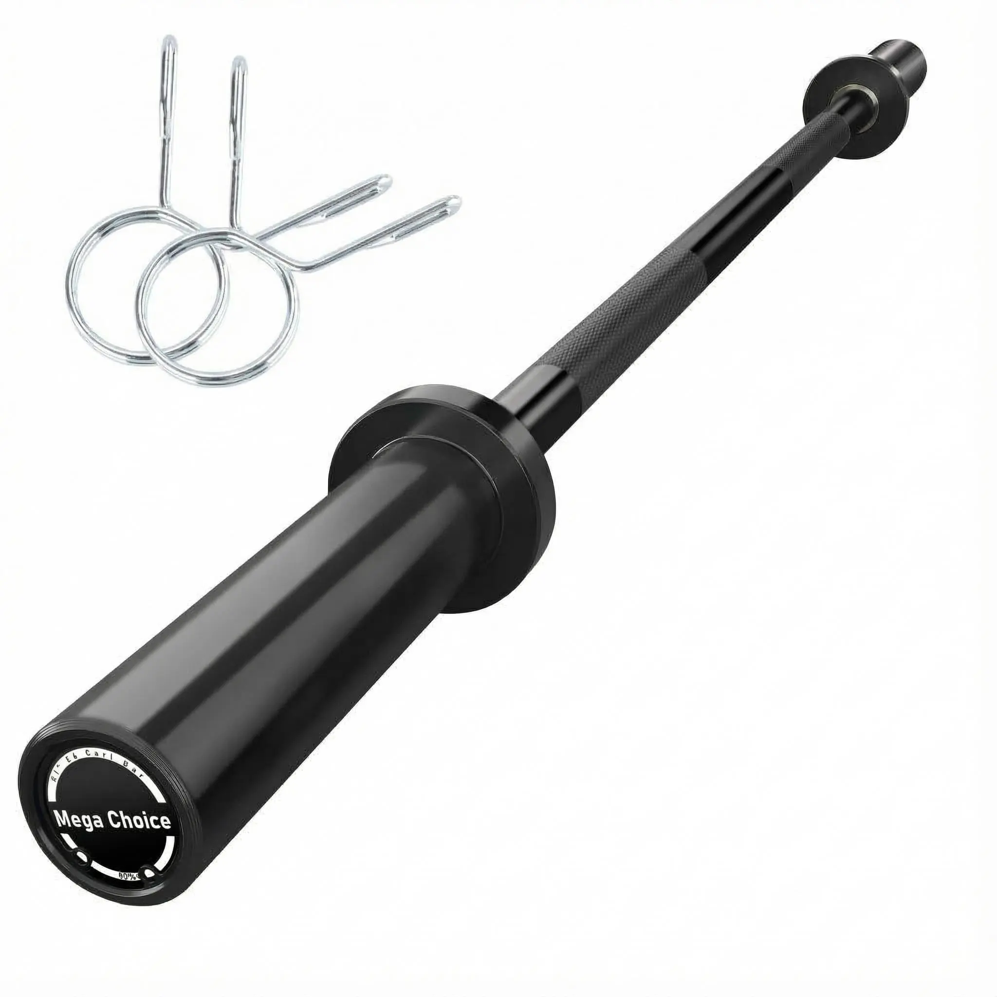 Garvee Straight Barbell 4FT (47 in), 2-Inch olympi Weightlifting Bar, 500 LB Capacity Solid Steel Bar with Chrome Finish & Knurled Grip for Home Gym Strength Training