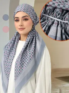 Women's Fashionable Digital Print Sleep Cap, Casual Versatile Simple Hijab, Breathable Sweat-Wicking Jersey Hijabs for Daily Wear, Turban Hijab