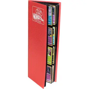 Monster Tower Binder -20 Side Loading Padded Pages that hold 320 cards -Unique Trading Card Album with 8 pocket (2 x 4)Configuration -Holofoil Red