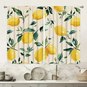 Curtains That Brighten Your Space, Zesty Lemons + Leafy Greens Design for a Citrus Orchard Ambiance, Perfect for Any Room Decor, Home Decoration Curtain, Window Curtain