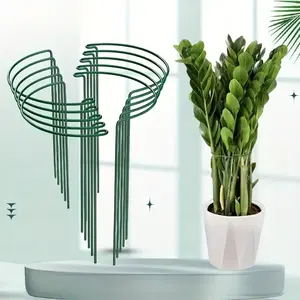 10-Pack Heavy-Duty Plant Supports - Anti-Tip Floral Stakes with Sturdy Half-Curve Design, Indoor/Outdoor Use for Houseplants, Garden, Patio - Space-Saving Plant Stakes to Prevent Falling Over & promote Upright Growth, Decorative Support, Garden Supplies