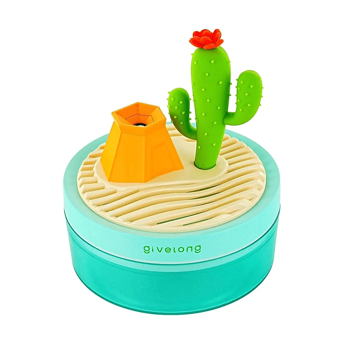 Golden Lion Mini USB Humidifier for Desk - Green Desktop Cool Mist Diffuser for Home & Office, Compact 12.5x12.5x14.3cm
