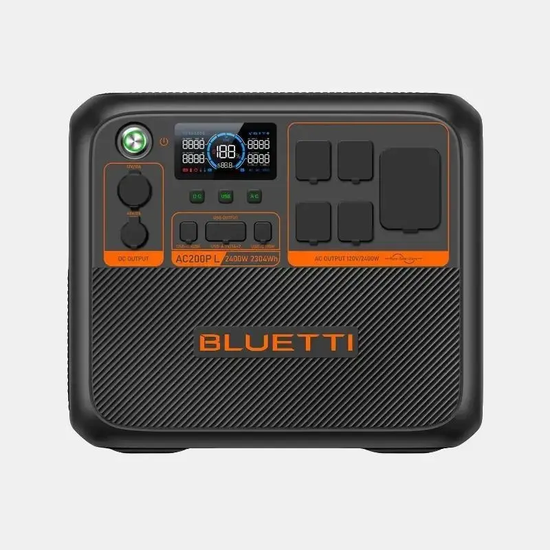 BLUETTI AC200PL Portable Power Station 2304Wh Solar Generator Expandable to 8448Wh 4 2400W AC Outlets 3600W Power Lifting 30A TT30 Output LiFePO4 Battery Backup for RV Camping Home Use