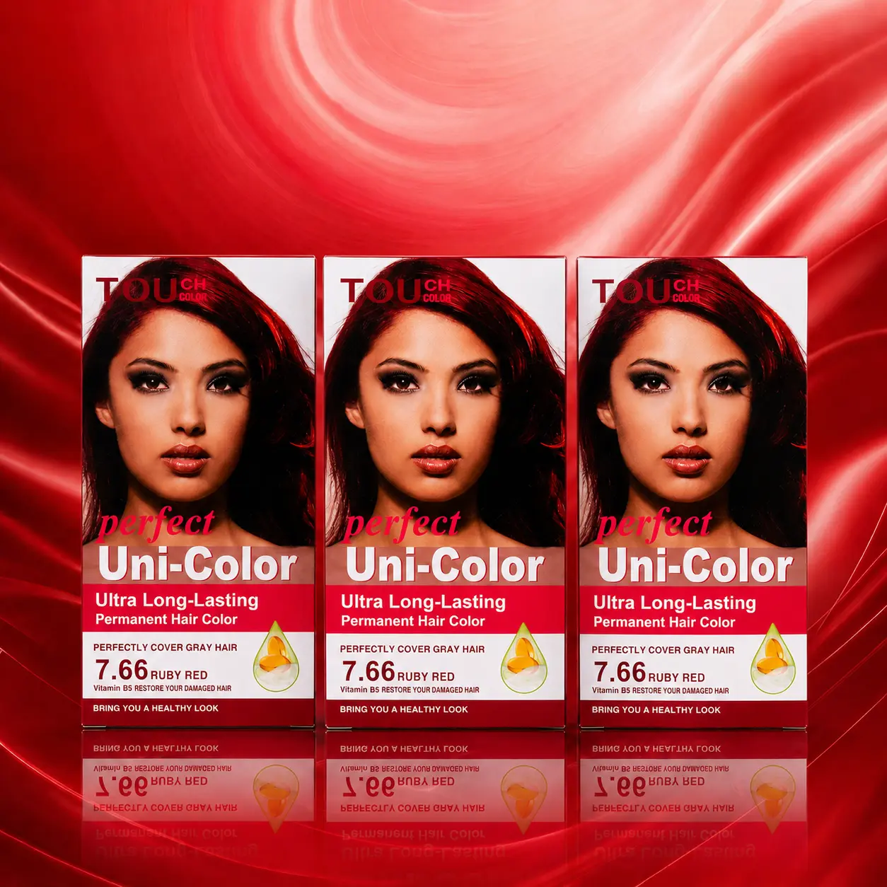 SOFTSUB Uni-Color Hair Dye (Ruby Red 7.66 ,3-Box Pack)