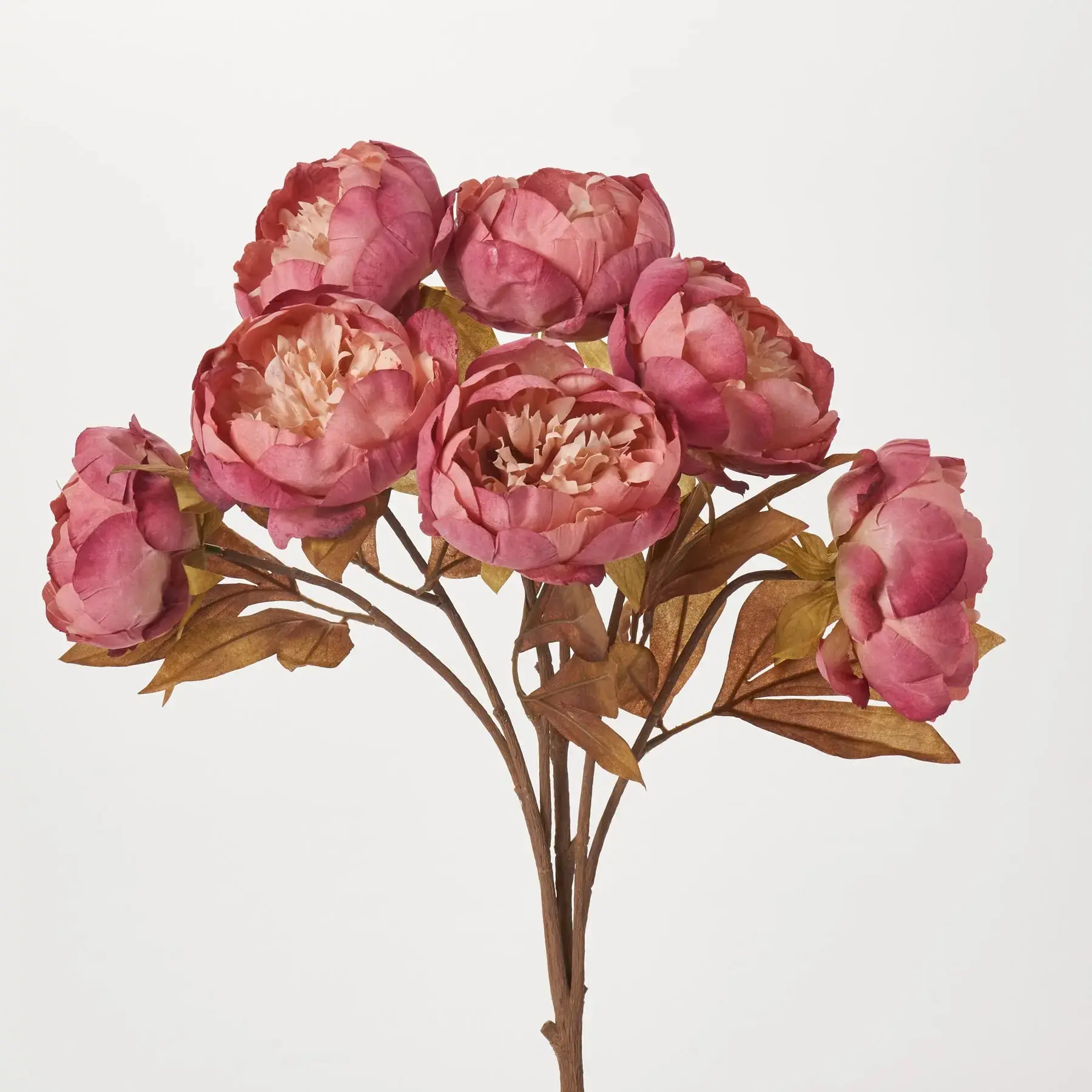 Lifelike Artificial Mauve Pink Peony Bloom Faux Flower Bouquet, 21" Home Decoration Flower Decor Faux Floral Stem Bouquet for Home Supplies
