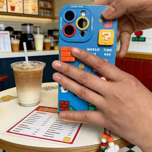 3D Cartoon Anime Phone Case for IPhone 17 PRO MAX 17Air 16 15 14 Plus 13 12 11  with Pendant and Mirror Stand Cute Game Shockproof Back Cover Shell