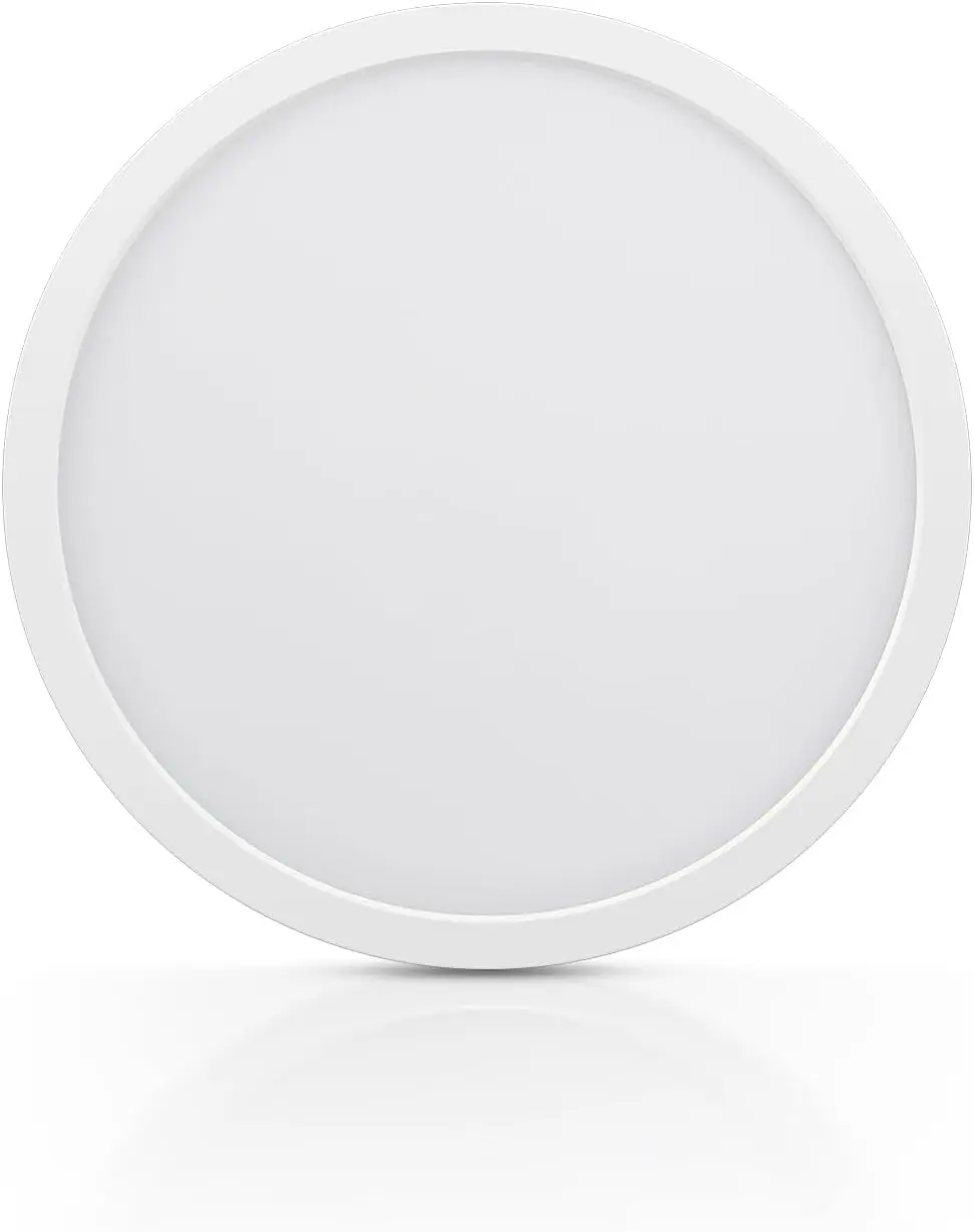 9 Inch Flush Mount Ceiling Light, 5 Color Temperatures Selectable, 24W 1800Lm Dimmable Ultra-Thin Round Lighting Fixture for Bedroom, Porch, Hallway, Stairwells, ETL Listed