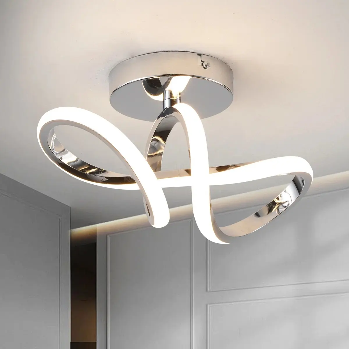 Garwarm Modern LED Ceiling Light, Flush Mount Ceiling Light Fixture, LED Ceiling Lamp for Hallway, Kitchen, Aisle, Entrance, Bedroom, Bathroom, Living Room