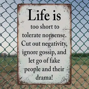 1pc Vintage Inspiring Life Quote Sign 8X12 Inches, Rustic Wall Decoration with Motivational Message for Home, Office, Or Outdoor Areas, Durable Wall Art