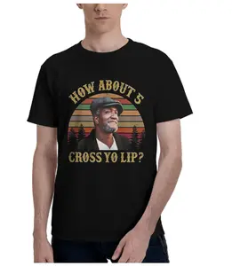 Men's Fred G Sanford "How About 5 Cross Yo Lip" Vintage Oversized Seamless Casual Fabric Gym Short-Sleeve T-Shirt