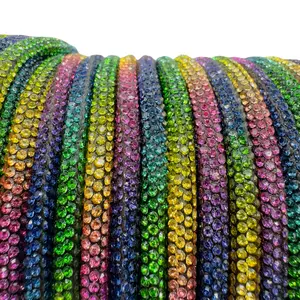 Darker Rainbow Corded Rhinestone Rope