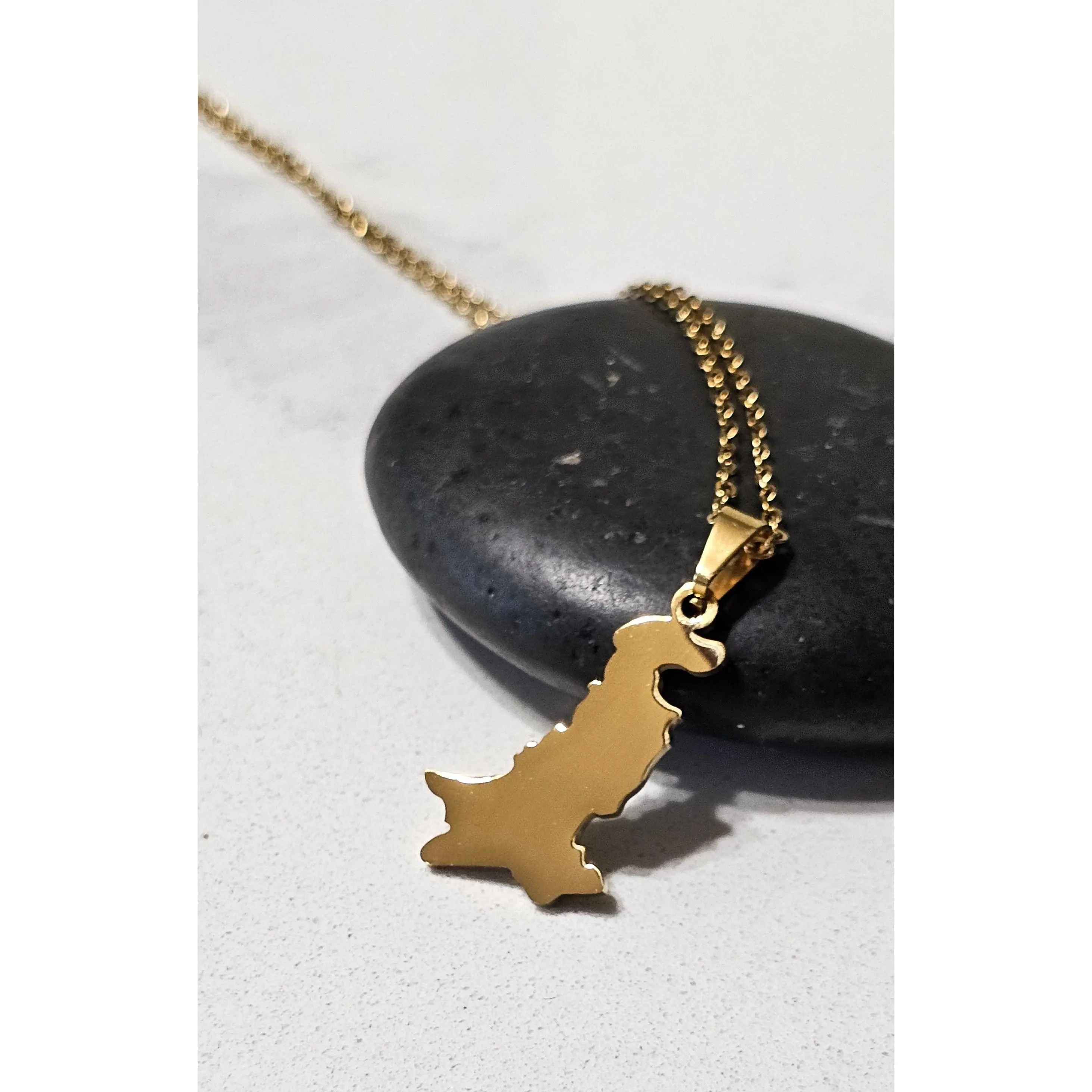Pakistan Map Pendant Necklace — Heritage Jewelry in Gold, Silver & Enamel