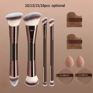 Double-Ended Makeup Brush Set, Multi-Functional Foundation Brush, Pillow Brush, Blush Powder Brush, Professional Beauty Tools